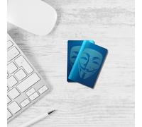 Carte en aluminium fine et résistante à l'eau pour phrase graine de crypto-monnaie - Stockage sécurisé de 24 mots clés pour portefeuilles froids tels que Bitcoin, Ethereum, etc. - Bleu
