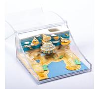 Carte en papier 3D Sticky Note Papers、 Papiers adhésifs 3D 、 Cadeaux de Noël de collègues et amis, décorations de bureau, décorations en papier sculpté, carnets avec lumières