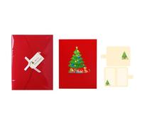 Carte en papier avec sapin de Noël lumineux, boîte ludique et festive, scène de chat