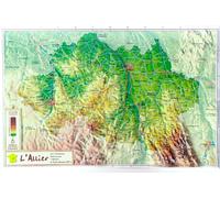 Carte en relief - Allier - 21 cm X 31 cm | Relief Editions