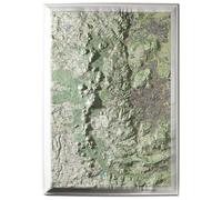 Carte en relief - Chaîne des Puys, Faille de la Limagne - 50 x 70 x 3 cm | Dénivelés Editions