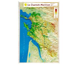Carte en relief - Charente-Maritime - 31 x 21 cm | Relief Editions