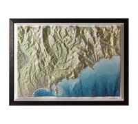 Carte en relief - Côte d'Azur : Nice, Monaco, Menton - 70 x 50 cm | Dénivelés Editions