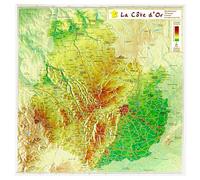 Carte en relief - Côte d'Or - 31 x 31 cm | Relief Editions