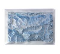 Carte en relief - Domaine Les Deux Alpes - 70 x 50 x 9,7 cm | Dénivelés Editions