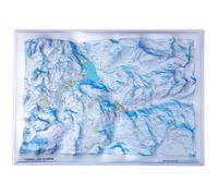 Carte en relief - Domaine Tignes Val d'Isère - 50 x 70 x 7,4 cm | Dénivelés Editions