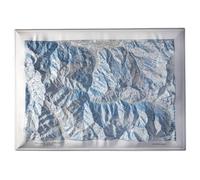 Carte en relief - Domaines Pra Loup, Val d'Allos, Le Sauze - 50 x 70 x 6 cm | Dénivelés Editions