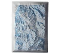 Carte en relief - Domaines Risoul-Vars-Crévoux - 50 x 70 x 9 cm | Dénivelés Editions