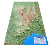 Carte en relief du massif central - 3DMAP - 3dmap - Atlas / carte