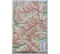 Carte en relief du parc naturel regional du queyras - ubaye - Echelle 1 : 120 000 - 3DMAP - 3dmap - Atlas / carte