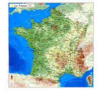 Carte en relief - France - 42 x 42 cm | Relief Editions