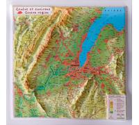 Carte en relief - Genève et environs - 31 X 31 cm | Relief Editions