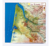 Carte en relief - Gironde - 31 x 31 cm | Relief Editions