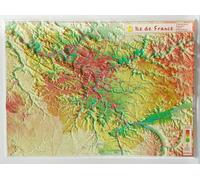 Carte en relief - Ile de France - 31 x 42 cm | Relief Editions