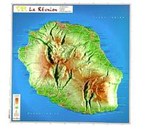 Carte en relief - Ile de la Réunion - 31 X 31 cm | Relief Editions