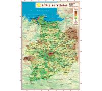 Carte en relief - Ille-et-Vilaine - 31 X 21 cm | Relief Editions