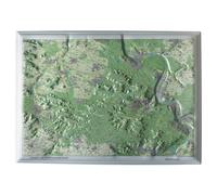 Carte en relief - La forêt de Fontainebleau - 70 x 50 x 4 cm | Dénivelés Editions