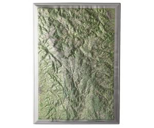 Carte en relief - Le Haut Forez - 50 x 70 x 4 cm | Dénivelés Editions