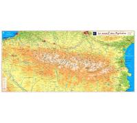 Carte en relief - Le massif des Pyrénées et les chemins vers Saint-Jacques de Compostelle - 62 X 31 cm | Relief Editions