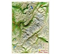 Carte en relief - Le Massif du Mont Blanc - 31 X 42 cm | Relief Editions