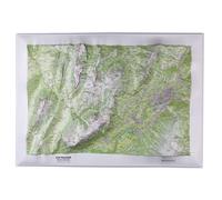 Carte en relief - Les Bauges (Réserve Naturelle) - 70 x 50 x 5,6 cm | Dénivelés Editions