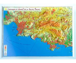 Carte en relief - Les Calanques et le Massif de La Sainte-Baume - 31 X 42 cm | Relief Editions