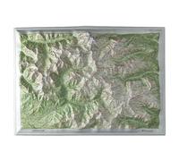 Carte en relief - Les Ecrins Sud - 70 x 50 x 5,6 cm | Dénivelés Editions