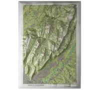 Carte en relief - Massif de la Chartreuse - 70 x 50 x 5 cm | Dénivelés Editions
