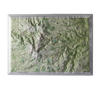 Carte en relief - Massif du Sancy (été) - 50 x 70 x 4 cm | Dénivelés Editions