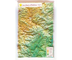 Carte en relief - Parc naturel régional des Monts d'Ardèche - 21 X 31 cm | Relief Editions
