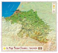Carte en relief - Pays Basque français - 31 X 31 cm | Relief Editions