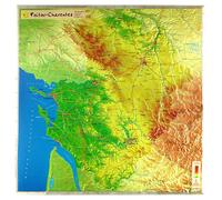 Carte en relief - Poitou-Charentes - 42 X 42 cm | Relief Editions
