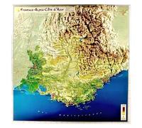 Carte en relief - Provence-Alpes-Côte d'Azur - 42 X 42 cm | Relief Editions
