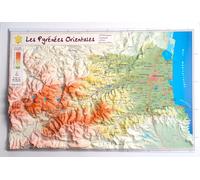 Carte en relief - Pyrénées-Orientales - 21 x 31 cm | Relief Editions
