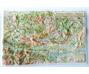 Carte en relief - Rennes-Le-Chateau Bugarach - 21 x 31 cm | Relief Editions