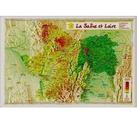 Carte en relief - Saône-et-Loire - 21 x 31 cm | Relief Editions