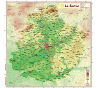 Carte en relief - Sarthe - 31 X 31 cm | Relief Editions