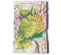 Carte en relief - Seine-et-Marne - 31 X 21 cm | Relief Editions