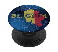 Carte et Drapeau de la Belgique - Belge Pride PopSockets PopGrip Adhésif