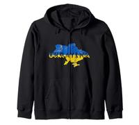 Carte et Drapeau ukrainiens Souvenir - Ukraine Vieilli Sweat à Capuche