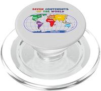 Carte et Noms des Sept Continents du Monde PopSockets PopGrip pour MagSafe