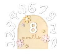 Carte Étape Bébé Bois Carte Mois Mensuelle Nourrissons 0 à 12 Mois | Affiche Mes Premieres Fois Bébé Pour Cadeau Naissance Cadeau Future Parents Baby Shower Enregistrement de Croissance (Style4)