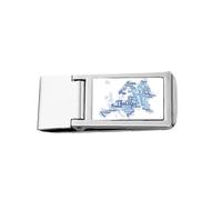 Carte EU Landmark Geography wordcloud Pince à billets fine en acier inoxydable Porte-monnaie de poche