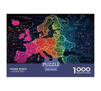 Carte européenne 1000 Piece Jigsaw Puzzle for Adults Family Challenge Toys Stress Relief Puzzle Cultivate The Spirit of Teamwork for Family Decorations 70x50cm/1000pcs