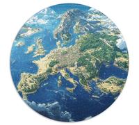 Carte européenne 1000 Pièces Animation Puzzle Circulaire Qualité Supérieure Jeu Cadeau Unique Adultes Enfants 1000pcs (67.5x67.5cm)