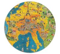 Carte européenne 1000 Pieces Puzzle Circulaire Matériaux Recyclés Jeu Cadeau Unique Adultes Enfants 1000pcs (67.5x67.5cm)