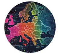 Carte européenne 1000 Pieces Puzzle Circulaire Qualité Supérieure Jeu Cadeau Unique Adultes Enfants 1000pcs (67.5x67.5cm)
