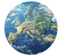 Carte européenne 1000 Pièces Puzzle Rond pour Adultes Moderne Jeu Original Difficile Impossible Décompression1000pcs (67.5x67.5cm)