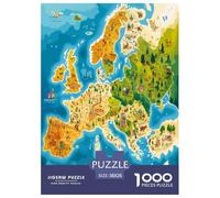 Carte européenne Puzzle 1000 Pièces Educa Jouet en Bois Cadeau Unique De l'art De La DécoRation Jeu Éduchatif Challenge Toy pour Adultes Et Enfants À Partir De 12 Ans 38x26cm/1000pcs