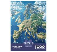 Carte européenne Puzzle 1000 Pièces Educa Jouet en Bois Cadeau Unique DécoRation Intérieure Jeu Éduchatif Challenge Toy pour Adultes Et Enfants À Partir De 12 Ans 70x50cm/1000pcs